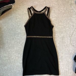 Black with gold straps dress